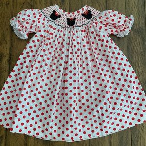 Smocked Minnie Mouse dress.